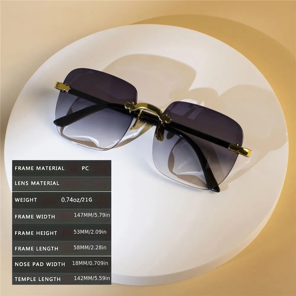 Square Rimless Fashion Sunglasses