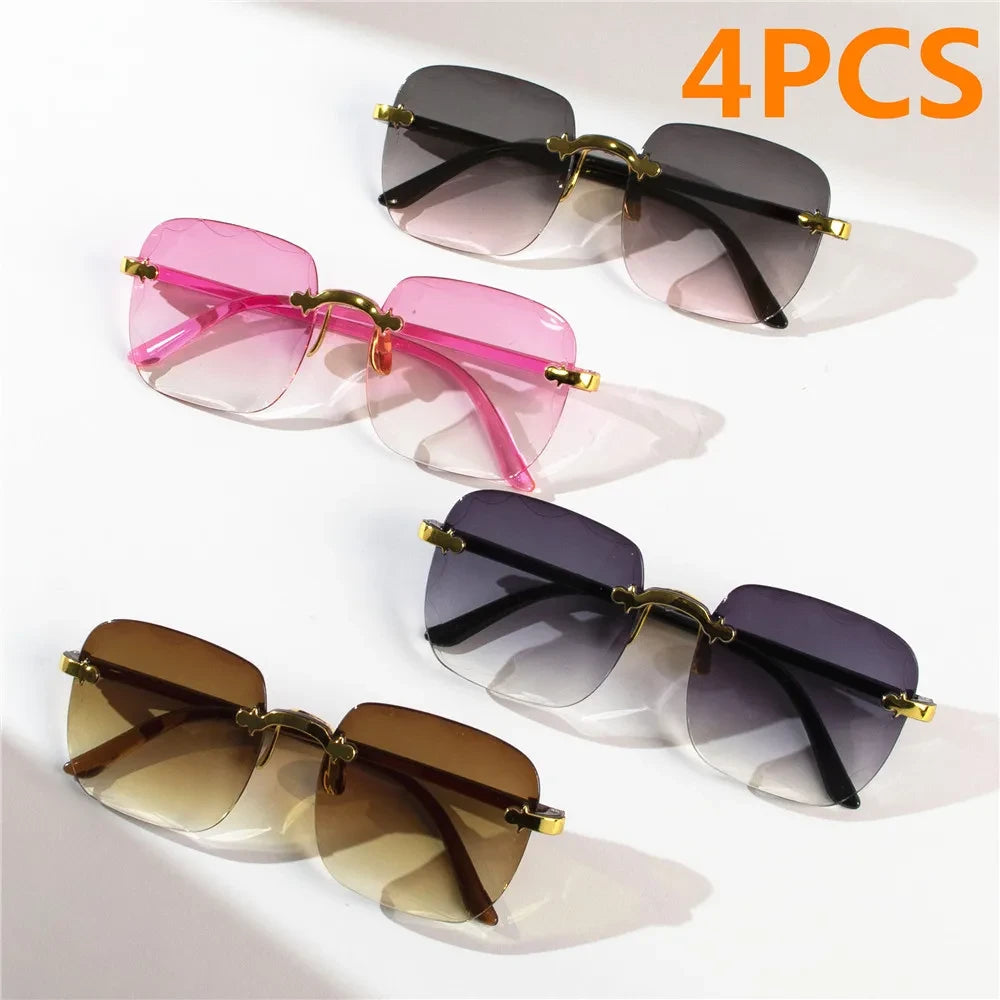 Square Rimless Fashion Sunglasses